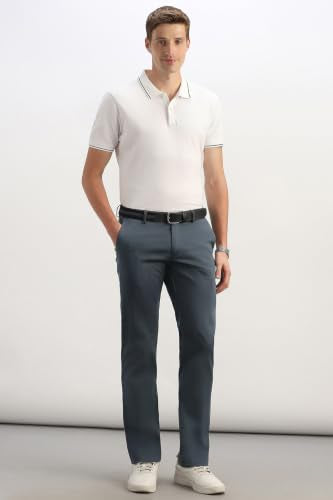 Men Grey Solid Casual Trousers
