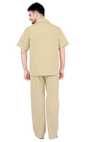 TATWAM Mens Cotton Half Sleeve Nightwear NS2533H_5XL_L.Fawn