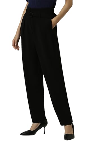 Van Heusen Women's Regular Casual Pants (VWTPPTRFN35733_Black