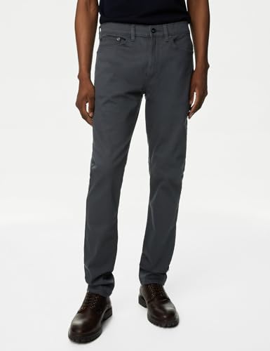 Marks & Spencer Men's Slim Jeans (60580368008_Dark Charcoal