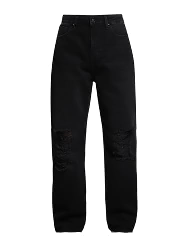 Jack & Jones Men's Dark Grey High Rise Loose Fit Jeans