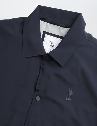 U.S.Polo Association Men's Solid Regular Fit Jacket (USJCK001C_Navy_S)