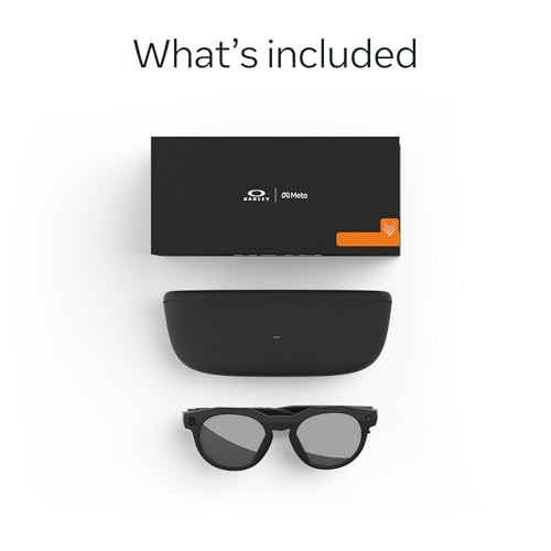 Oakley Meta HSTN, Black | Smart AI Glasses for Men, Women — Performance for Sports, Athletes — Camera, Audio, Video — 8 Hour Battery — 3K HD Resolution — Prizm™ Polarized Lenses