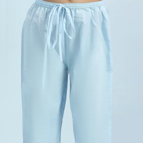 Biba Girl's Cotton Kurta Set (KWPAISLEY6399SS25SKBLU_Sky Blue