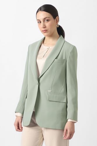 Women Green Textured Blazer