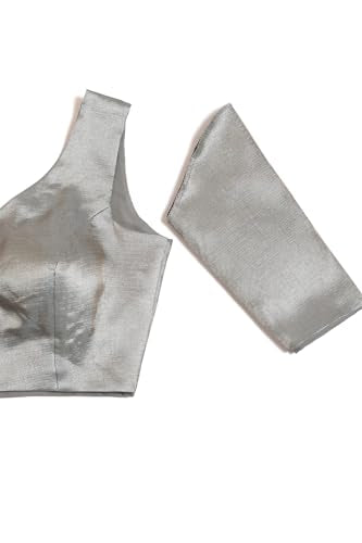 Soch Womens Grey Tussar Chevron Padded Blouse