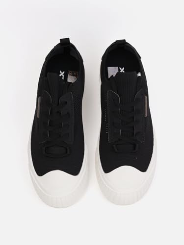 XTEP Black & White Slip-on & Lace-up Classic Sneakers for Women -Euro 37