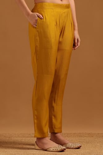 Soch Womens Mustard Desert Storm Solid Kurta Set With Beads