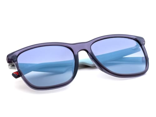 FILA sunglasses| 100% UV protected | Gradient | Full Rim | Square | Men | Large | Shiny Crystal Grey Acetate Frame | White Mirror-Smoke Gradient Lens