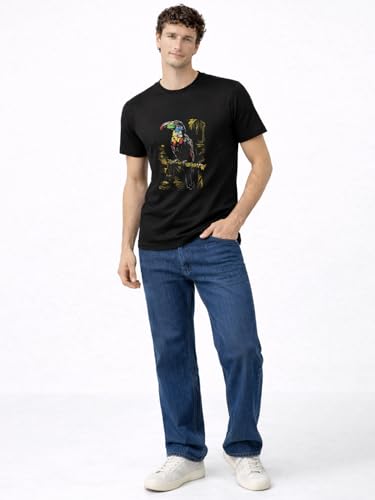 Status Quo Tropical Toucan Sketch Graphic T-Shirt Black
