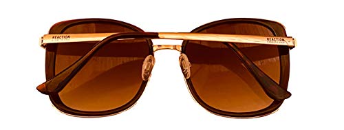KENNETH COLE Sunglasses | Brown Lens | Havana Frame | Full Rim Square Shape Branded Latest and Stylish Non Polarized Eyewear | 100% UV Protection | Women Sunglasses| Size Medium | KC1396 54 52F