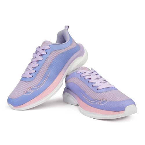 YOHO RushHour Dynamiq™ Sports Shoes for Women |Cushioned Insole, Stylish, Casual & Sneakers for Ladies | Lightweight, Anti-Skid Shoe for Gym, Walking & Running-1800 | Light Blue - UK 6