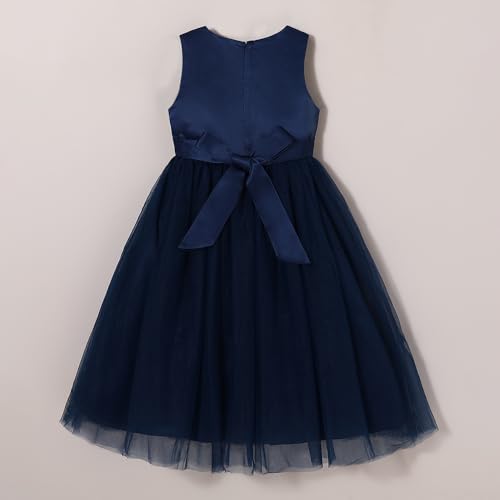 Hopscotch Girls Navy Sleeveless Lace Embellished Gown for Age (5-6 Years)