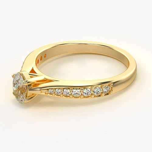 VALANOVA Hallmarked 18K Gold & Certified Lab Grown Diamond 0.48cts | Ring For Women's/Girls | Stylish & Elegant | VGR0465V | Ring Size: 13