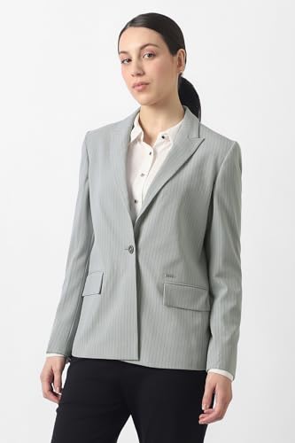 Women Grey Stripe Blazer
