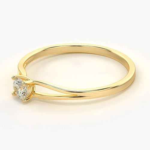 VALANOVA Hallmarked 14K Gold & Certified Lab Grown Diamond 0.17cts | Ring For Women's/Girls | Stylish & Elegant | VGR0357 | Ring Size: 18