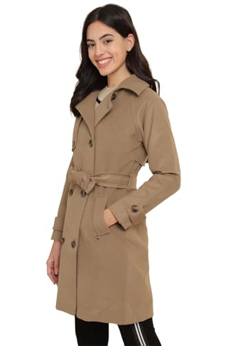 Allen Solly Women's A-Line Coat (AHJKCRGFI67538_Brown_2XL
