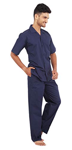 TATWAM Mens Cotton Half Sleeve Nightwear NS2533H_4XL_Navy
