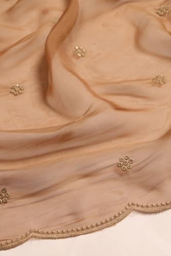 Soch Womens Beige Mul Chanderi Botanical Embroidered Salwar Suit