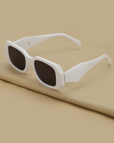 Carlton London White Toned with Black UV Protected Lens Sunglass for womens