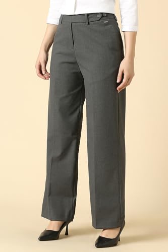 Allen Solly Women's Regular Casual Pants (AHTFWRGB685026_Grey