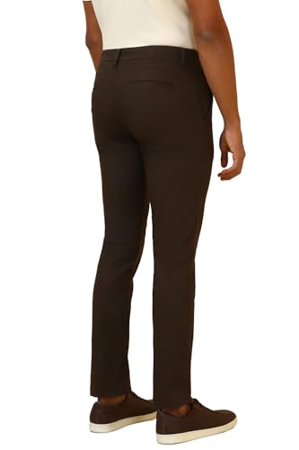 Men Brown Textured Casual Trousers