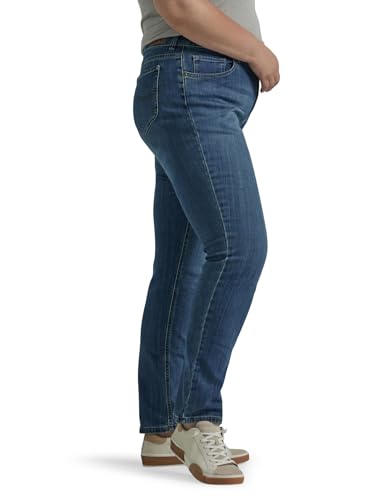 Lee Women's Size Regular Fit Straight Leg Jean, Seattle, 30 Plus Long