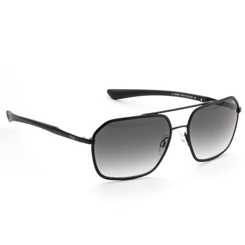 FILA sunglasses| 100% UV protected | Gradient | Full Rim | Square | Men | Large | Matt Black Alloy Metal Frame | Smoke Gradient Lens