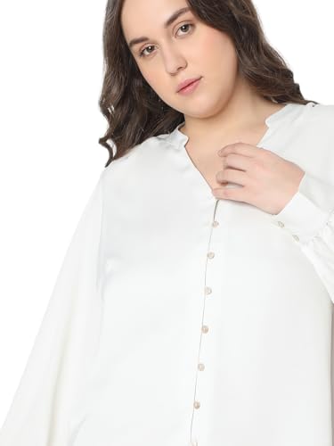 VERO MODA Curve Women Regular Fit White Top