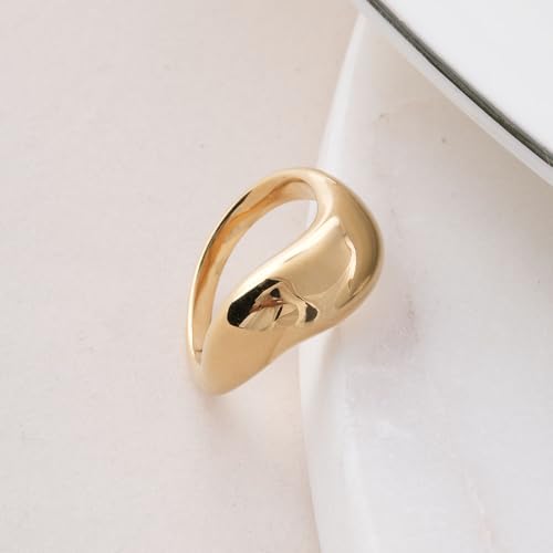PALMONAS Magical Curve Gold Ring for Women (Size- 8) - Gift for Girls & Women