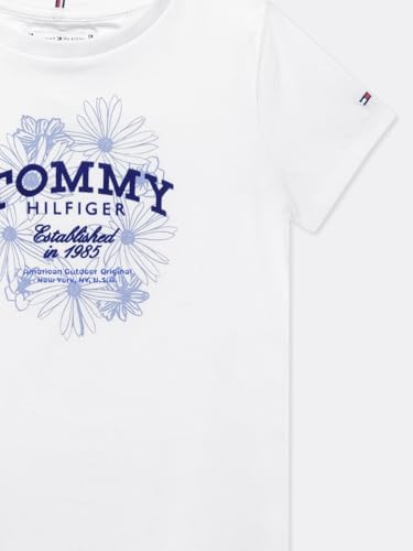 Girls Graphic Regular Fit Cotton T-Shirt White