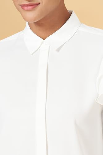 Annabelle by Pantaloons Women's Solid Comfort Fit Top (110143245003_White