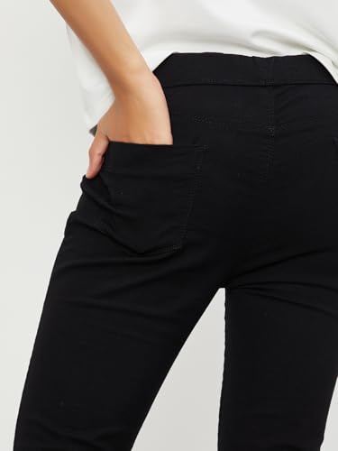 Max Women Solid Jeggings(Black_XXL)