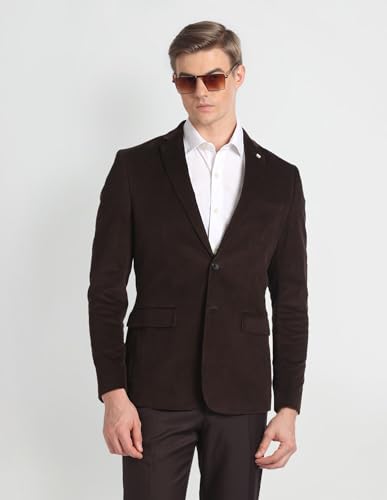 Arrow Men's Single Breasted Slim Blazer (ARAGBZ5028_Brown
