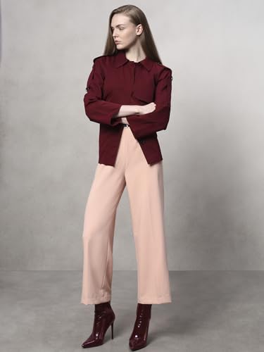 VERO MODA Womens Straight Fit Pants Dusty Pink