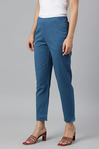 W Cotton Blend Strechable Slim Pants for Women | Cotton Blend Slim Pants for Women | Trousers for Women | W for Woman