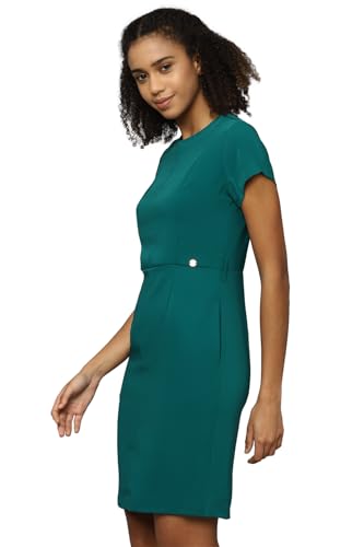 Allen Solly Women's Polyester Modern Mid-Thigh Length Dress (AHDRWRGF868103_Green
