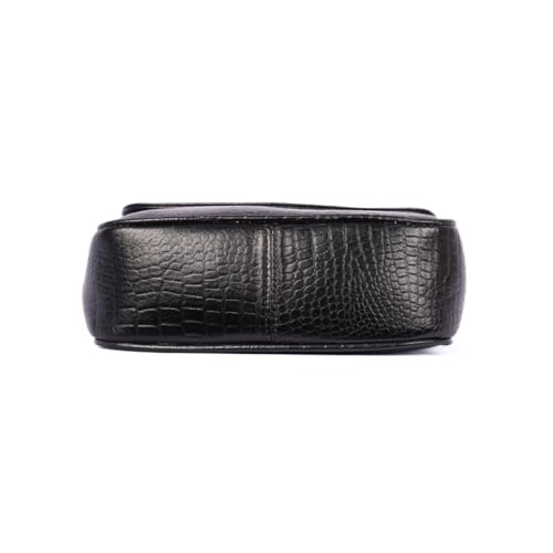 Firme Croco Women's Leather Sling Bag | Sling Bag for Women | Lightweight | Black
