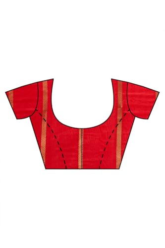 Taneira Red Pure Silk Organza Kadwa Banarasi SareeWith Unstitched Blouse(SAIH02AD6178-Red)
