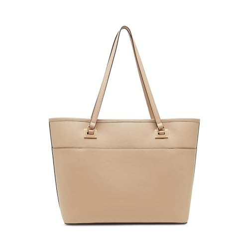Anne Klein Work Tote with Detachable Pouch, Oatmilk, Oatmilk, X- Large