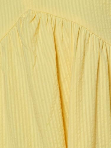 Max Women Striped Tiered Dress (Yellow_XS)
