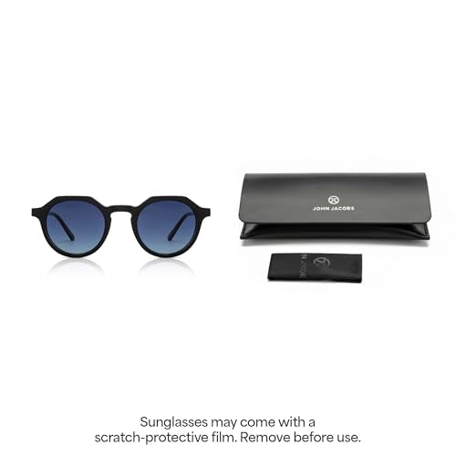 John Jacobs Full Rim Square Sunglasses | Polarized and 100% UV Protected | For Men & Women | X-Large | JJ S14668 Green - Pack of 1
