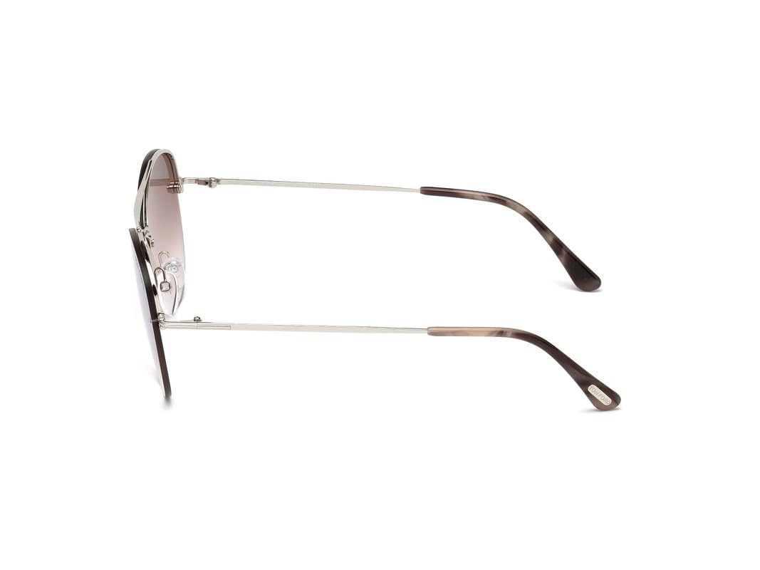 Tom Ford UV Protected Silver Aviator Half rim Sunglasses for Men - FT0566 60 18Z
