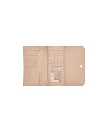 Guess Taupe Printed Snap Button Wester Slim Clutch Tri-Fold Wallet