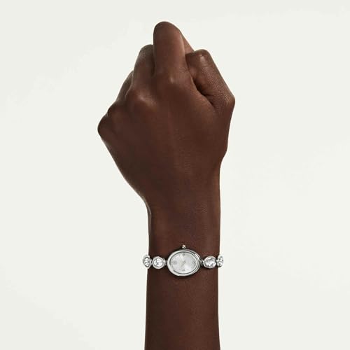 Swarovski Imber Oval Watch, Swiss Made, Metal Bracelet, Silver Tone, Stainless Steel