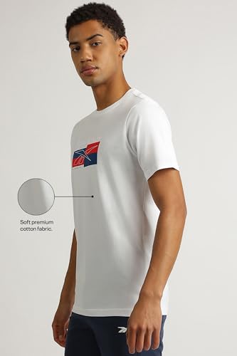 Reebok Men's Regular Fit T-Shirt (RMKCAA0903_White