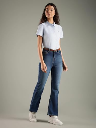 Tommy Hilfiger Striped Regular Fit Cotton Shirt Blue