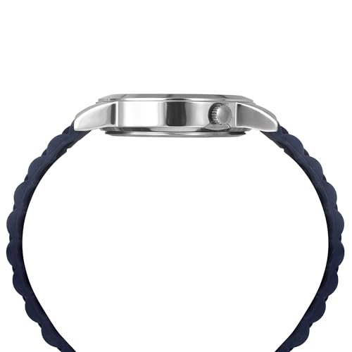 Helix by Timex Analog Watch for Man with Blue Round Dial & Blue Silicone Strap Band Water Resistant Men's Wrist Watches - TW058HG00