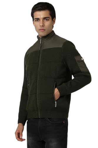 Van Heusen Men's A-Line Coat (VSJKUBOFT70620_Olive