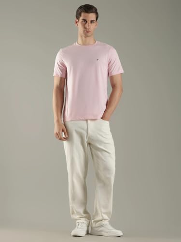 Solid Regular Fit Cotton T-Shirt Pink